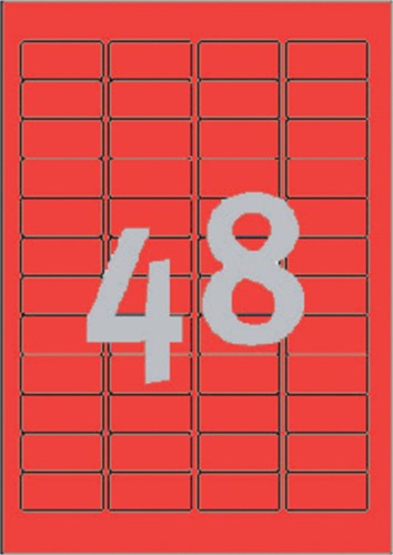 Etiket Avery L6038-20 45.7x21.2mm rood 960st 20 Vel-2