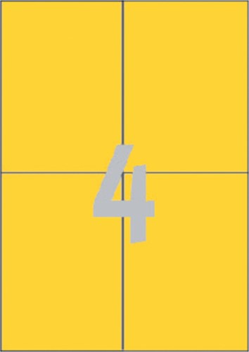 Etiket AZ 3459 105x148mm A6 geel 400stuks 100 Vel-2