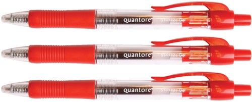 Gelschrijver Quantore grip drukknop 0.7mm rood 1 Stuk-3