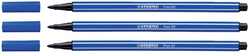 Viltstift STABILO Pen 68/32 M donkerblauw 1 Stuk