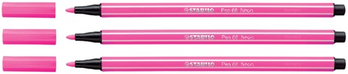 Viltstift STABILO Pen 68/056 M neon roze 1 Stuk