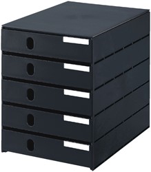 Ladenbox Styroval 5 laden zwart gesloten 1 Stuk