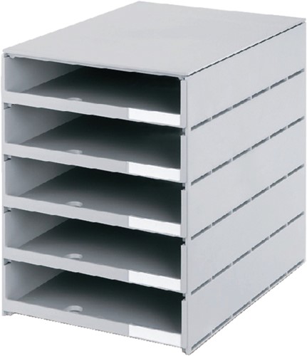 Ladenbox Styroval 5 laden grijs open 1 Stuk