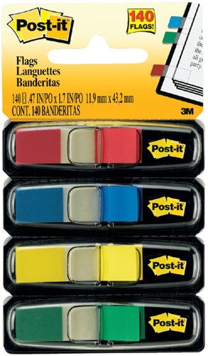 Indextabs Post-it 6834 11.9x4.1mm assorti 140 Stuk