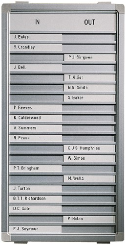 Aan afwezigheidsbord Legamaster 540x260mm 20 namen 1 Stuk