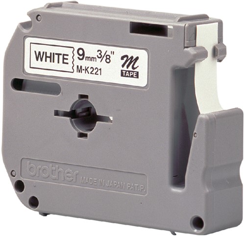 Labeltape Brother Ptouch MK221BZ 9mm wit 1 Stuk-2