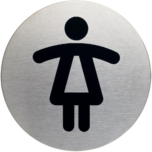 Infobord pictogram Durable wc dames rond 83mm 1 Stuk