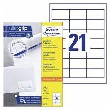 ETIKET AVERY ZWECK 3670-100 64X36MM 2100ST 100 vel