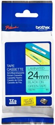 LABELTAPE BROTHER TZE-751 24MMX8M GROEN/ZWART 1 STUK