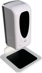 DESINFECTIEZUIL DESKTOP MET NO-TOUCH SPRAY DISPENSER. HOOGTE CIRCA 35 CM. KLEUR ZUIL : WIT 1 STUK