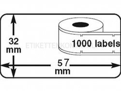 DYMO 11354 / S0722540 COMPATIBLE LABELS 57MM X 32MM PERMANENT WIT 1 ROL à 1000 ETIKETTEN