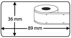 DYMO 99012 / S0722400 COMPATIBLE LABELS 89MM X 36MM PERMANENT WIT 1 ROL à 260 ETIKETTEN