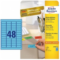 ETIKET AVERY ZWECKFORM L6039-20 45.7X21.2MM BLAUW 960ST Doos á 20 vel (960 etiketten)