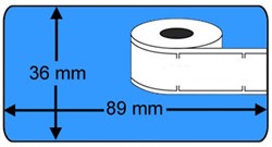 DYMO 99012 / S0722400 COMPATIBLE LABELS 89MM X 36MM PERMANENT BLAUW 1 ROL à 260 ETIKETTEN