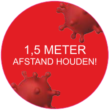 Preventiesticker cirkelvormig. Diameter 30cm. Kleur rood.