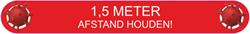 Preventiesticker rechthoekig. Breedte 100cm. Kleur rood.