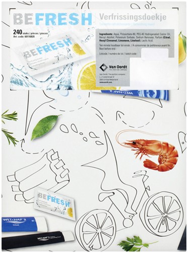 Verfrissingsdoekje van Oordt BeFresh citroen 240 Stuk-10